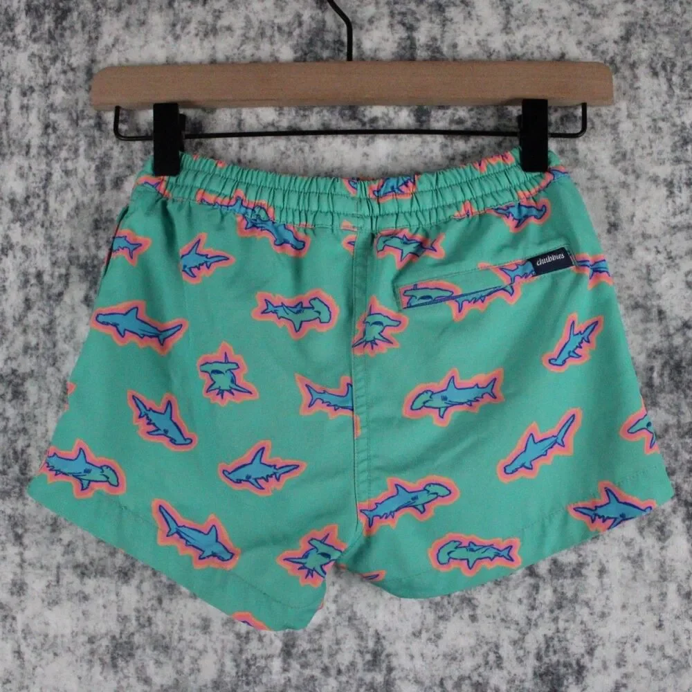 Chubbies Boys Size XS 6/7 The Apex Swimmers Hammerhead Shark Swim Shorts Lined